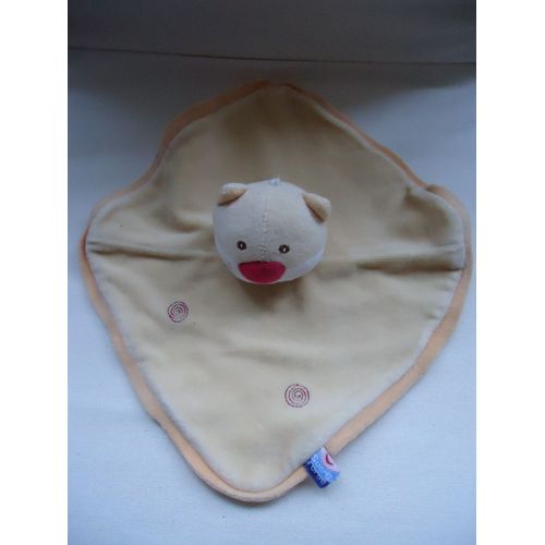 Chat Doudou Plat En Peluche Jaune 23 Cm Sucre D'orge