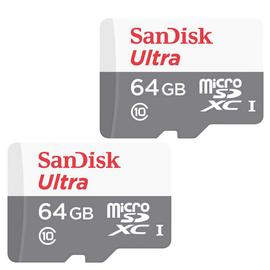 2pcs Sandisk Ultra micro SD SDXC 64 Go Classe 10 UHS-I 80 Mo/s