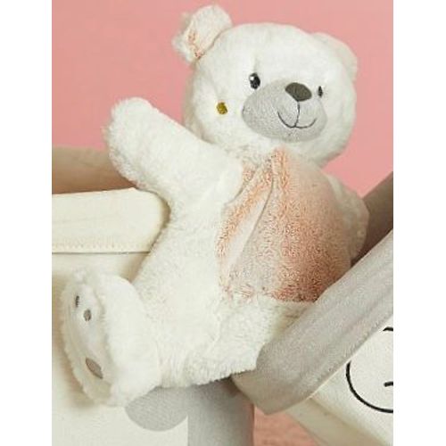 Doudou Ours Marionnette Blanc Beige Fourrure Peluche Simba Toys Benelux Ourson Jouet Eveil Bebe
