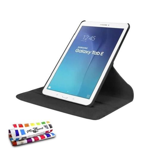 Etui A Rabat Samsung Galaxy Tab E (9.6) T560 Noir Folio Rotatif Cuir Similu (Pu)