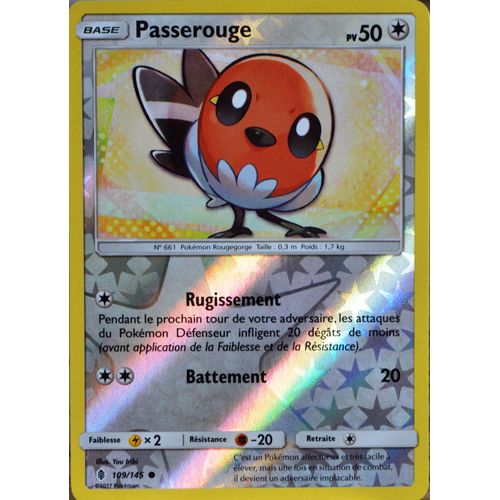 Carte Pokémon 109/145 Passerouge 50 Pv - Reverse