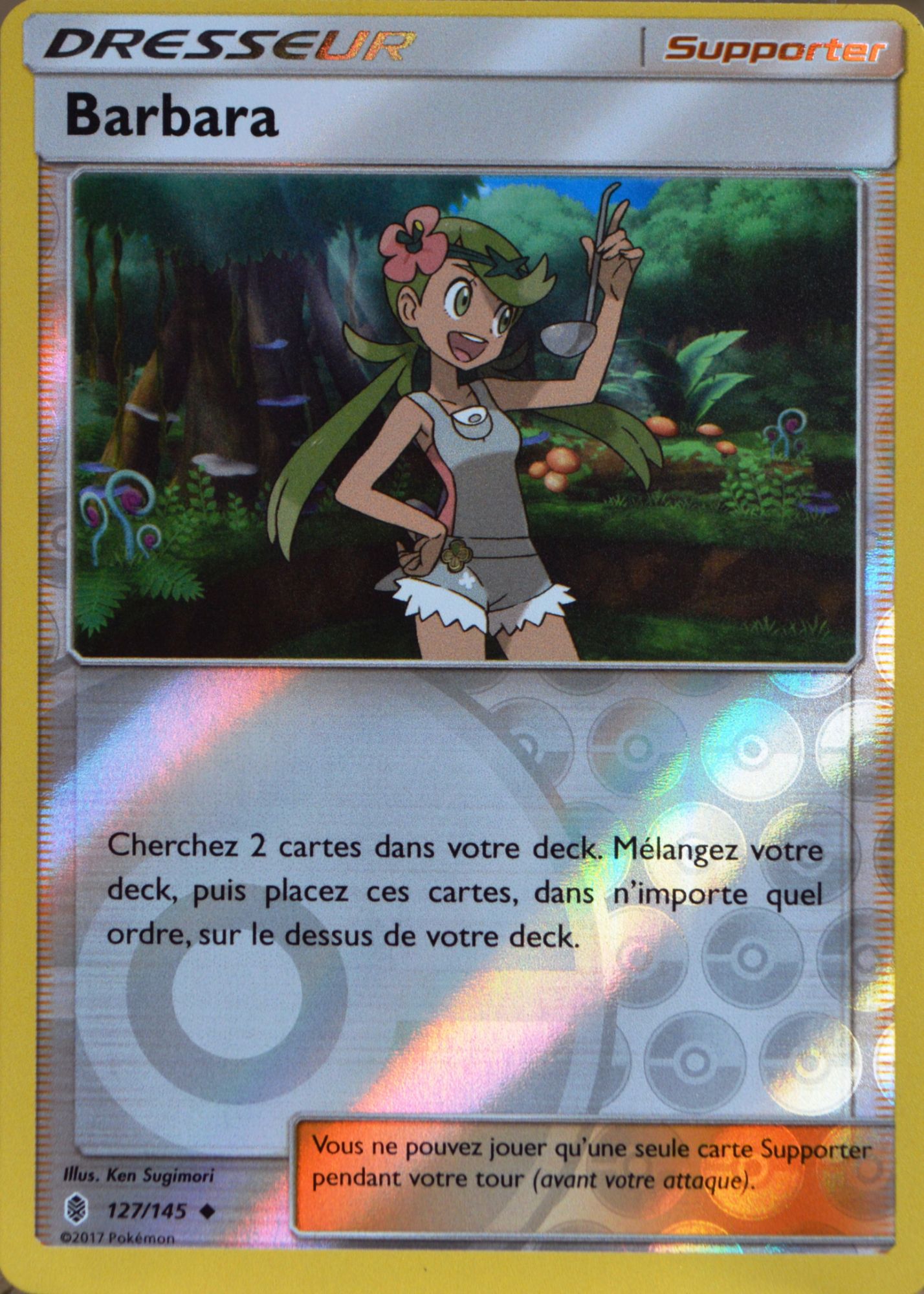 Carte Pokémon 127/145 Barbara Sl2 - Soleil Et Lune - Gardiens Ascendants Neuf Fr