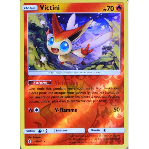 Carte Pokémon 10/145 Victini 70 Pv - Holo Reverse