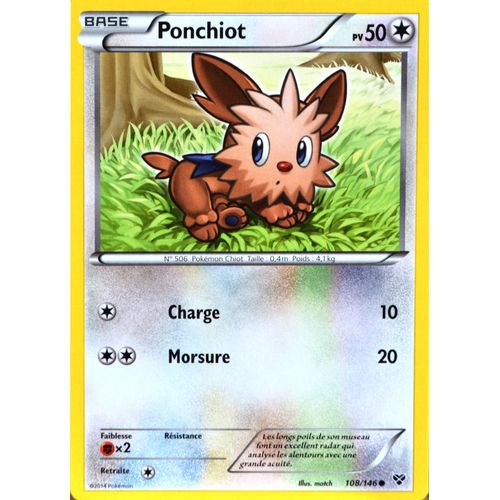 Carte Pokémon 108/146 Ponchiot 50 Pv