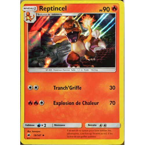 Carte Pokémon 19/147 Reptincel 90 Pv - Holo Promo