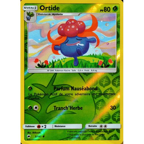 Carte Pokémon 5/147 Ortide 80 Pv - Reverse