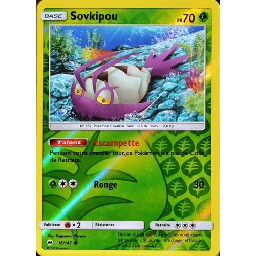 Carte Pokémon 16/147 Sovkipou 70 Pv - Reverse