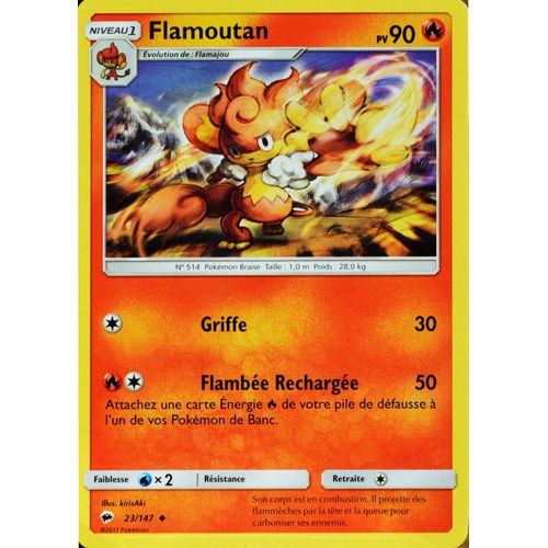 Carte Pokémon 23/147 Flamoutan 90 Pv Sl3 - Soleil Et Lune - Ombres Ardentes Neuf Fr