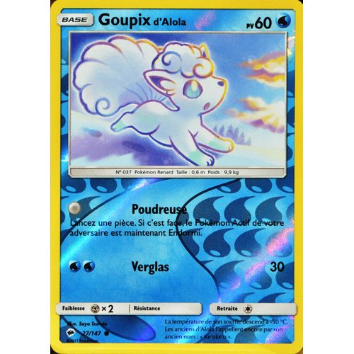 Carte Pokémon 27/147 Goupix D'alola 60 Pv - Reverse