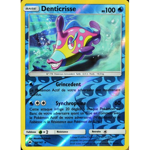 Carte Pokémon 38/147 Denticrisse 100 Pv - Reverse Sl3 - Soleil Et Lune - Ombres Ardentes Neuf Fr