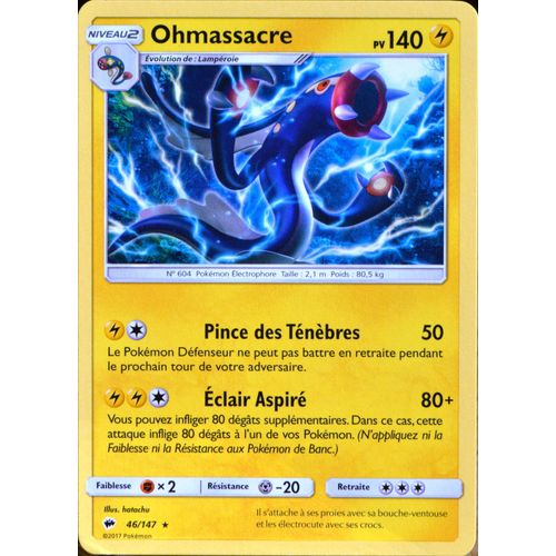 Carte Pokémon 46/147 Ohmassacre 140 Pv Sl3 - Soleil Et Lune - Ombres Ardentes Neuf Fr