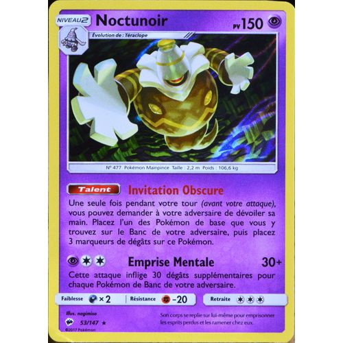 Carte Pokémon 53/147 Noctunoir 150 Pv - Holo