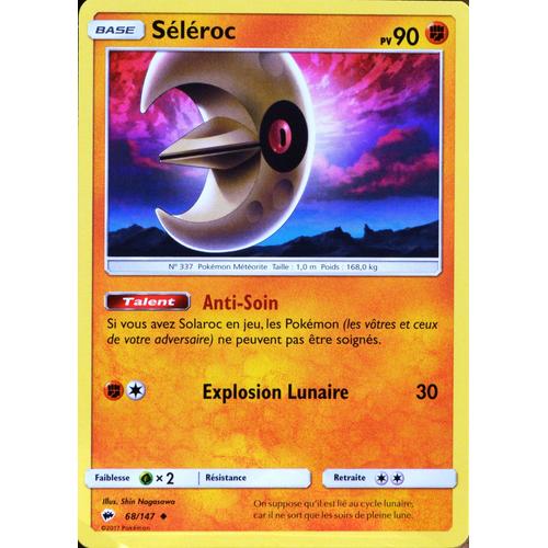 Carte Pokémon 68/147 Séléroc 90 Pv Sl3 - Soleil Et Lune - Ombres Ardentes Neuf Fr