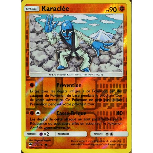 Carte Pokémon 72/147 Karaclée 90 Pv - Reverse Sl3 - Soleil Et Lune - Ombres Ardentes Neuf Fr