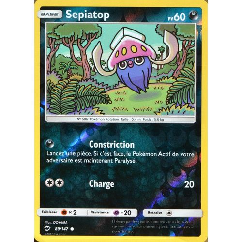 Carte Pokémon 89/147 Sepiatop 60 Pv Sl3 - Soleil Et Lune - Ombres Ardentes Neuf Fr