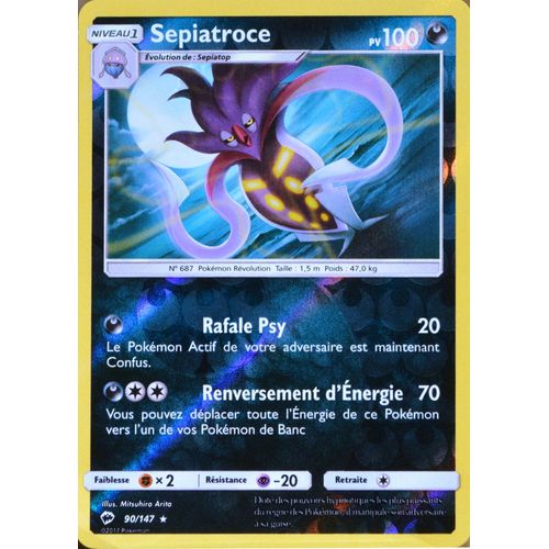Carte Pokémon 90/147 Sepiatroce 100 Pv Sl3 - Soleil Et Lune - Ombres Ardentes Neuf Fr