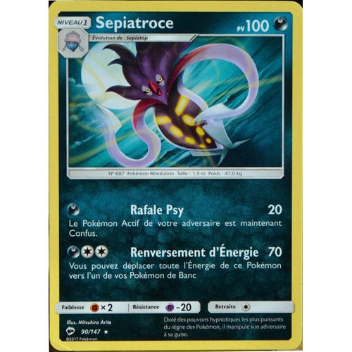 Carte Pokémon 90/147 Sepiatroce 100 Pv - Reverse Sl3 - Soleil Et Lune - Ombres Ardentes Neuf Fr