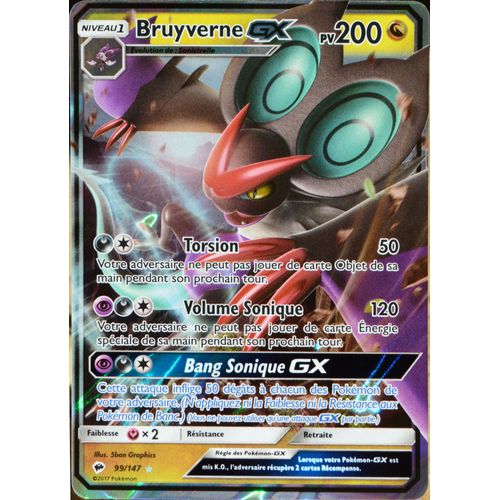 Carte Pokémon 99/147 Bruyverne Gx 200 Pv Sl3 - Soleil Et Lune - Ombres Ardentes Neuf Fr