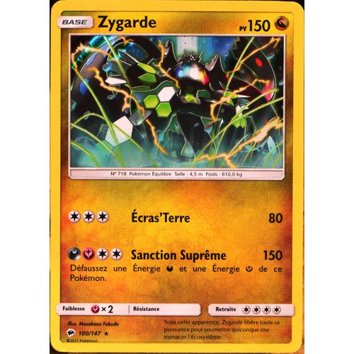 Carte Pokémon 100/147 Zygarde 150 Pv - Holo