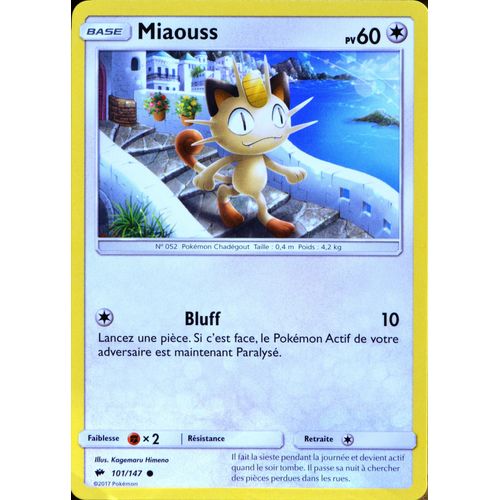 Carte Pokémon 101/147 Miaouss 60 Pv