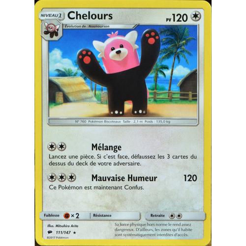 Carte Pokémon 111/147 Chelours 120 Pv Sl3 - Soleil Et Lune - Ombres Ardentes Neuf Fr