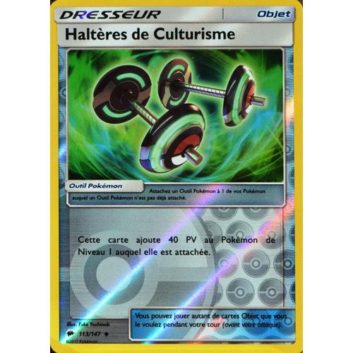 Carte Pokémon 113/147 Haltères De Culturisme - Reverse Sl3 - Soleil Et Lune - Ombres Ardentes Neuf Fr