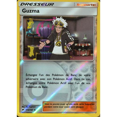 Carte Pokémon 115/147 Guzma - Reverse Sl3 - Soleil Et Lune - Ombres Ardentes Neuf Fr