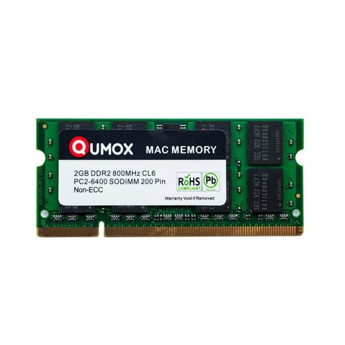 QUMOX 2Go DDR2 800 PC2-6400 PC2-6300 2 Go SODIMM mémoire (200 broches) SODIMM mémoire pour ordinateur portable Apple MAC