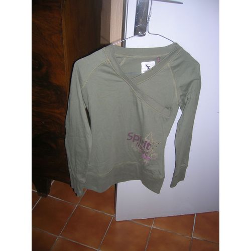 T-Shirt Spirit Nature Manches Longues 60% Coton,40% Polyester 14 Ans Kaki