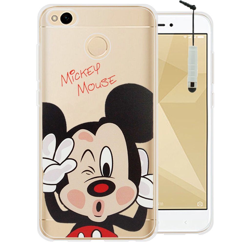 Coque Silicone Pour Xiaomi Redmi 4x 5.0" Ultra-Fine Dessin Animé Jolie - Mickey Mouse + Mini Stylet