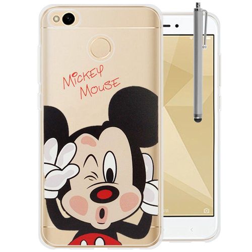 Coque Silicone Pour Xiaomi Redmi 4x 5.0" Ultra-Fine Dessin Animé Jolie - Mickey Mouse + Stylet