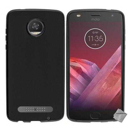 Housse Etui Coque Pochette Silicone Gel Fine Pour Motorola Moto Z2 Force + Verre Trempe - Noir