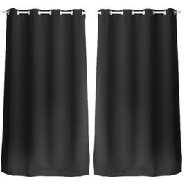 Lot De 2 Rideaux Unis Occultants Avec ¿Illets - 140 X 240 Cm - Noir