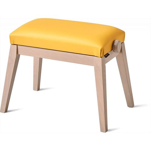 K&m 13942 - Banquette Piano Couleur Grise, Siège Simili Cuir Jaune