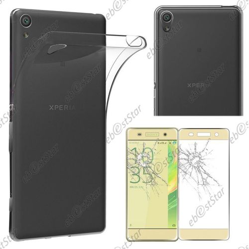 Ebeststar ® Pour Sony Xperia Xa, Xa Dual - Housse Etui Coque Silicone Gel Souple Ultra Fine 0,3mm Et Invisible + Film Protection Écran En Verre Trempé, Couleur Transparent