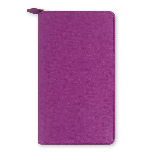 Carpentras Sign Agenda Organiseur "Saffiano Zip" Format Personal Compact Zip Framboise