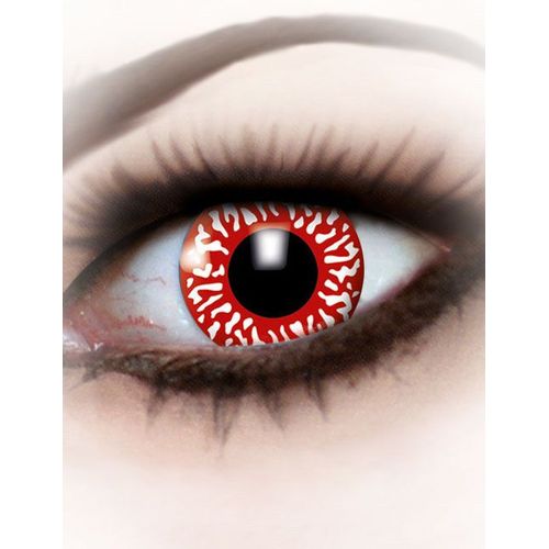 Lentilles Fantaisie Oeil Injecté De Sang Adulte Halloween Taille Unique