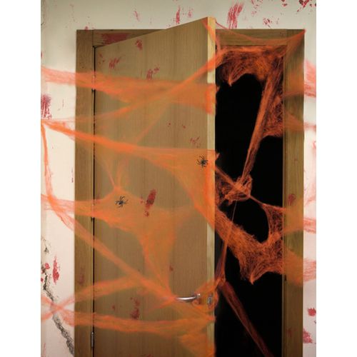 Toile Daraignée Orange Avec Araignées 20 G Halloween Taille Unique