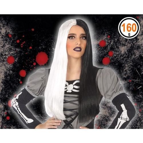 Perruque Halloween Adultes  Femmes - Noir Et Blanc