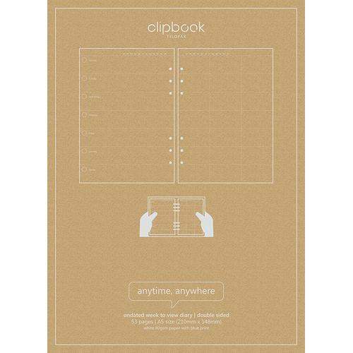 Carpentras Sign Recharge Pour Clipbook, Calendrier Perpétuel Hebdomadaire, 1 Semaine Sur 2 Pages Blanc