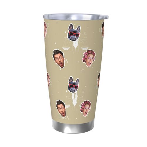 Gobelet Personnalisé Avec Visage 590ml Zodiaque Et Horoscope =24 Tasse De Café Pour Voiture Avec Photo D'animaux De Compagnie,Bébé,Enfants,Hommes,Femmes