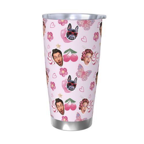 Gobelet Personnalisé Avec Visage 590ml Y2k Mignon Rétro = 8 Tasse De Café Pour Voiture Avec Photo D'animaux De Compagnie,Bébé,Enfants,Hommes,Femmes