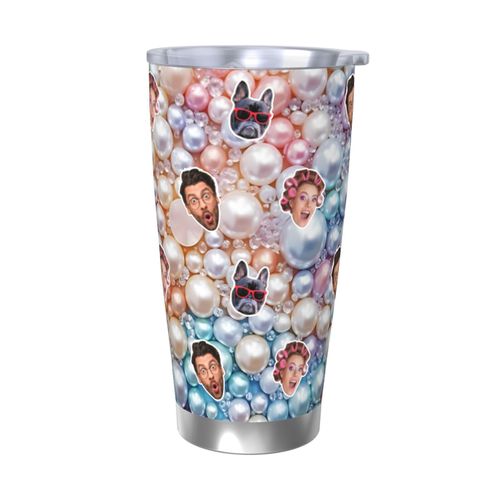 Gobelet Personnalisé Avec Visage 590ml Perle Pastel =34 Tasse De Café Pour Voiture Avec Photo D'animaux De Compagnie,Bébé,Enfants,Hommes,Femmes