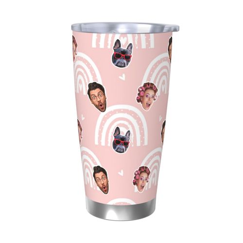 Gobelet Personnalisé Avec Visage 590ml Amour Arc-En-Ciel Pastel = 15 Tasse De Café Pour Voiture Avec Photo D'animaux De Compagnie,Bébé,Enfants,Hommes,Femmes