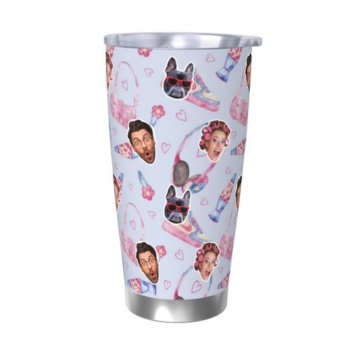 Gobelet Personnalisé Avec Visage 590ml Y2k Mignon Rétro = 7 Tasse De Café Pour Voiture Avec Photo D'animaux De Compagnie,Bébé,Enfants,Hommes,Femmes
