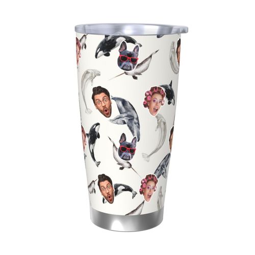 Gobelet Personnalisé Avec Visage 590ml Glace D'hiver =1 Tasse De Café Pour Voiture Avec Photo D'animaux De Compagnie,Bébé,Enfants,Hommes,Femmes