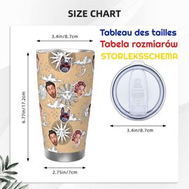 Gobelet Personnalisé Avec Visage 590ml Modèles Sans Couture D'éclipse Solaire = 5 Tasse De Café Pour Voiture Avec Photo D'animaux De Compagnie,Bébé,Enfants,Hommes,Femmes