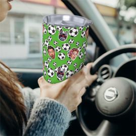 Gobelet Personnalisé Avec Visage 590ml Terrain De Football =12 Tasse De Café Pour Voiture Avec Photo D'animaux De Compagnie,Bébé,Enfants,Hommes,Femmes