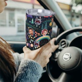 Gobelet Personnalisé Avec Visage 590ml Printemps Cottagecore Arc-En-Ciel =7 Tasse De Café Pour Voiture Avec Photo D'animaux De Compagnie,Bébé,Enfants,Hommes,Femmes