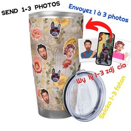 Gobelet Personnalisé Avec Visage 590ml Fleurs Des Prés Japonais Art Du Jardin Asiatique = 15 Tasse De Café Pour Voiture Avec Photo D'animaux De Compagnie,Bébé,Enfants,Hommes,Femmes